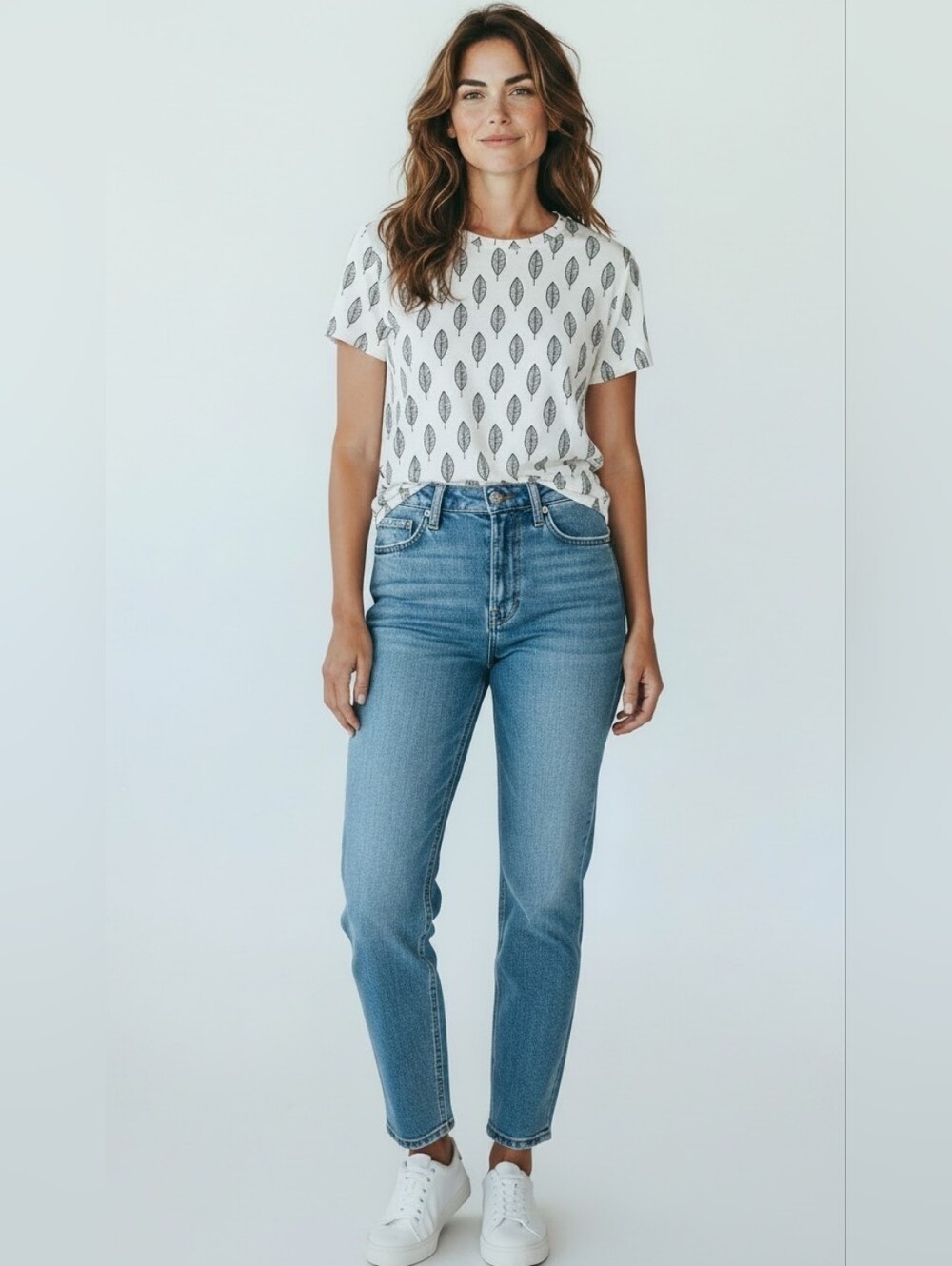 Soft Surroundings Top Leaf Print Tee Size M